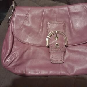 Women’s Leather Shoulder Bag - Dusty Rose
